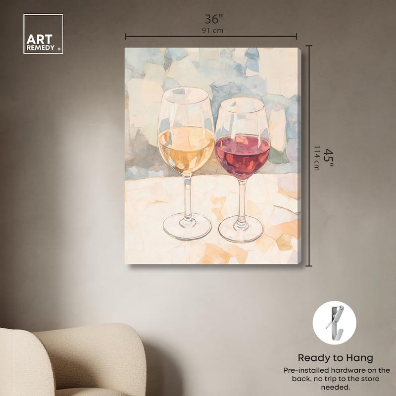 Wine Duo Canvas by Art Remedy, Gallery Wrapped