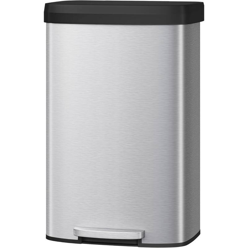 21 Gallon (80 Liter) Stainless Steel Kitchen Trash Can - Soft-Close Lid - Silver