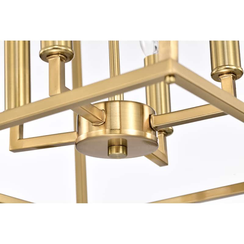Gold Finish 4-Light 16 in. Lantern Cage Pendant