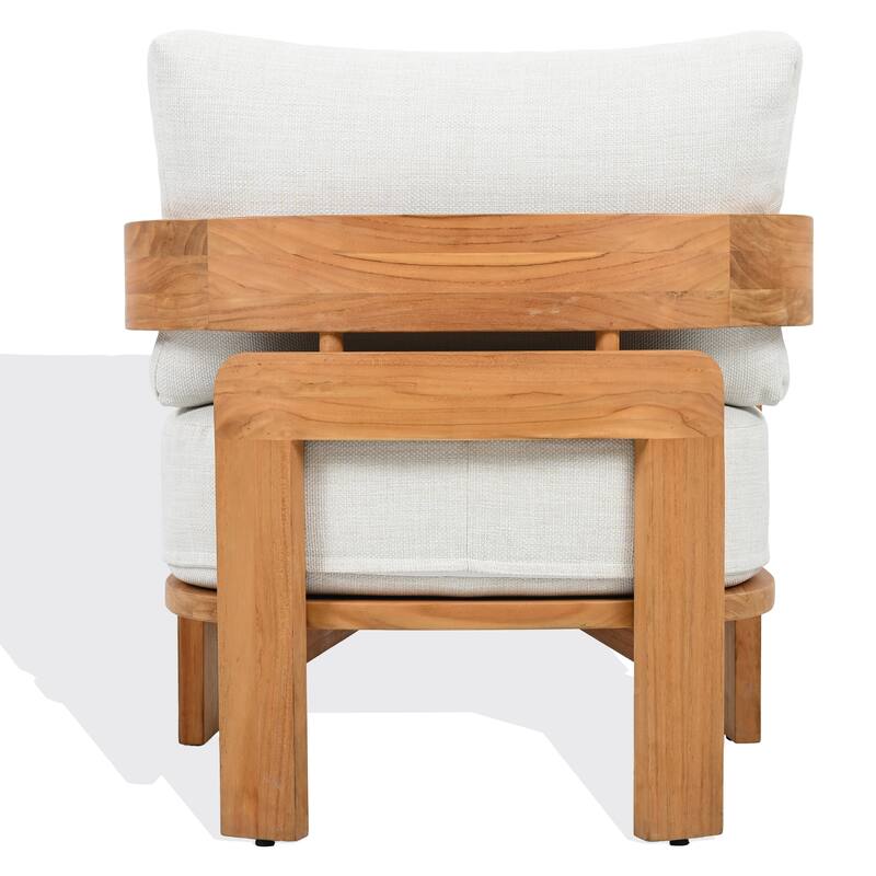 SAFAVIEH Couture Achilles Teak Patio Chair - 30"W x 30"D x 26"H
