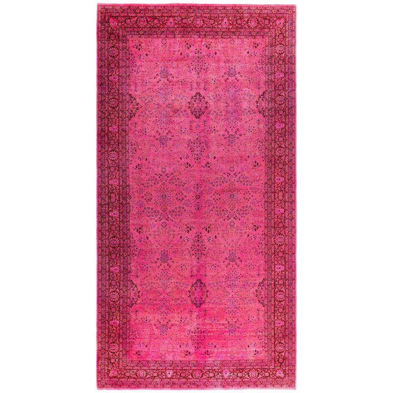 Overdyed One-of-a-Kind Hand-Knotted Area Rug - Pink - 8' 1" x 15' 8"
