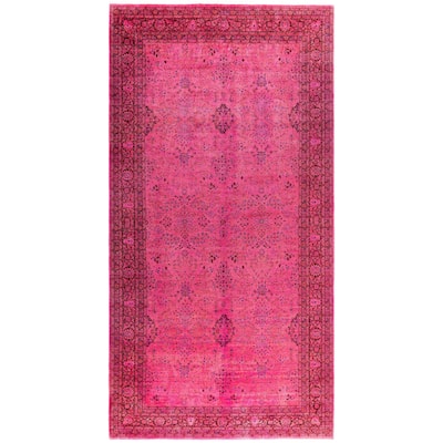 Overdyed One-of-a-Kind Hand-Knotted Area Rug - Pink - 8' 1" x 15' 8"