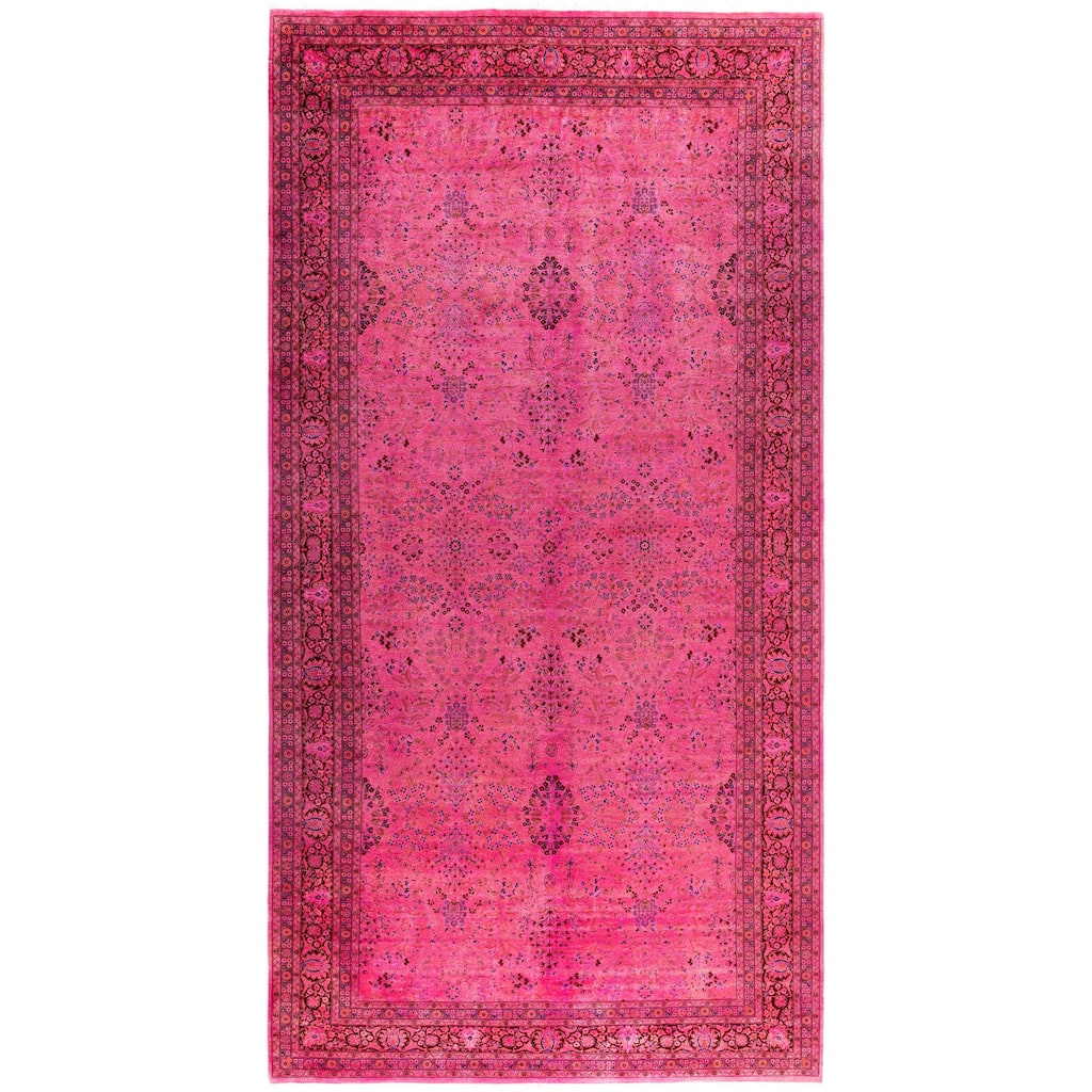 Overdyed One-of-a-Kind Hand-Knotted Area Rug - Pink - 8' 1" x 15' 8"