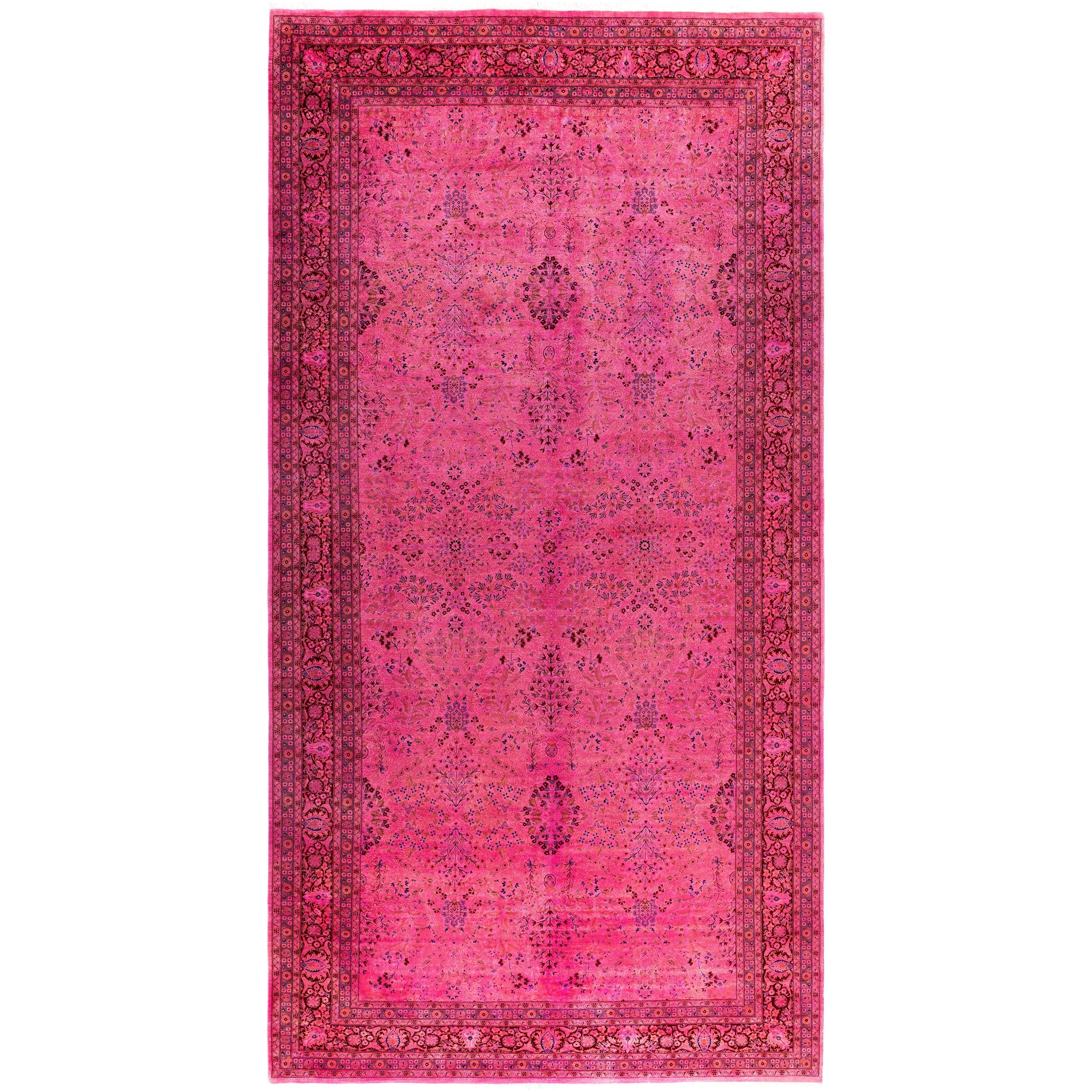 Overdyed One-of-a-Kind Hand-Knotted Area Rug - Pink - 8' 1" x 15' 8"