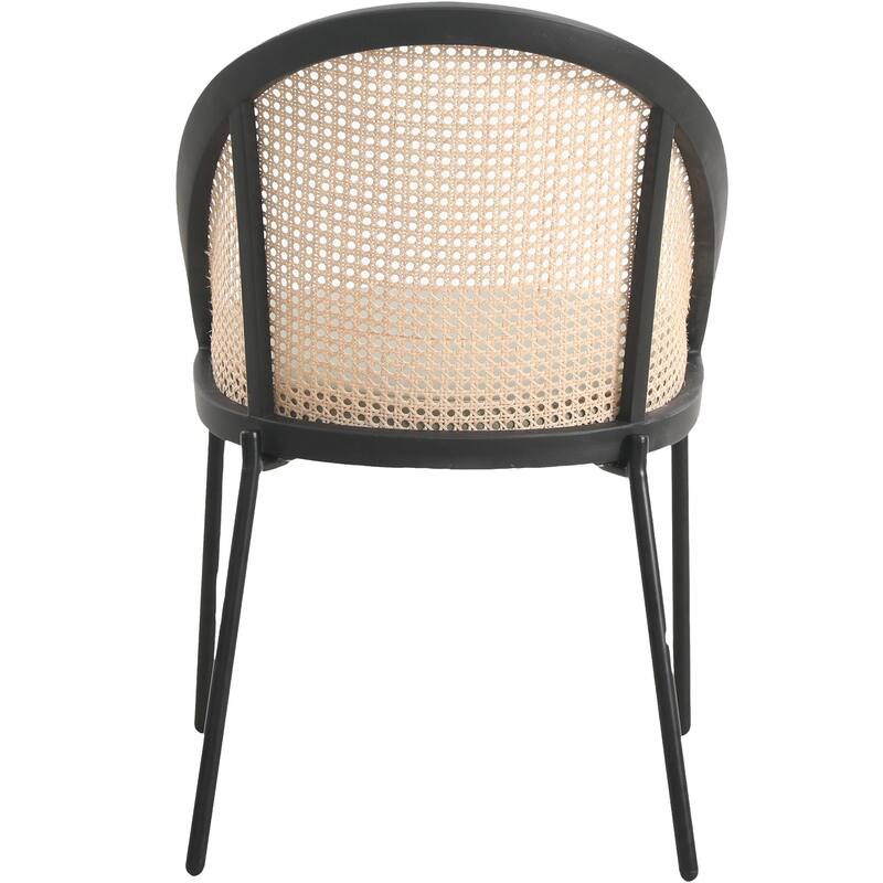 Urbane Modern Stylish Dining Chair with Vinyl Fabric Seat and Wicker Back for Dining Room & Kitchen, Set of 4