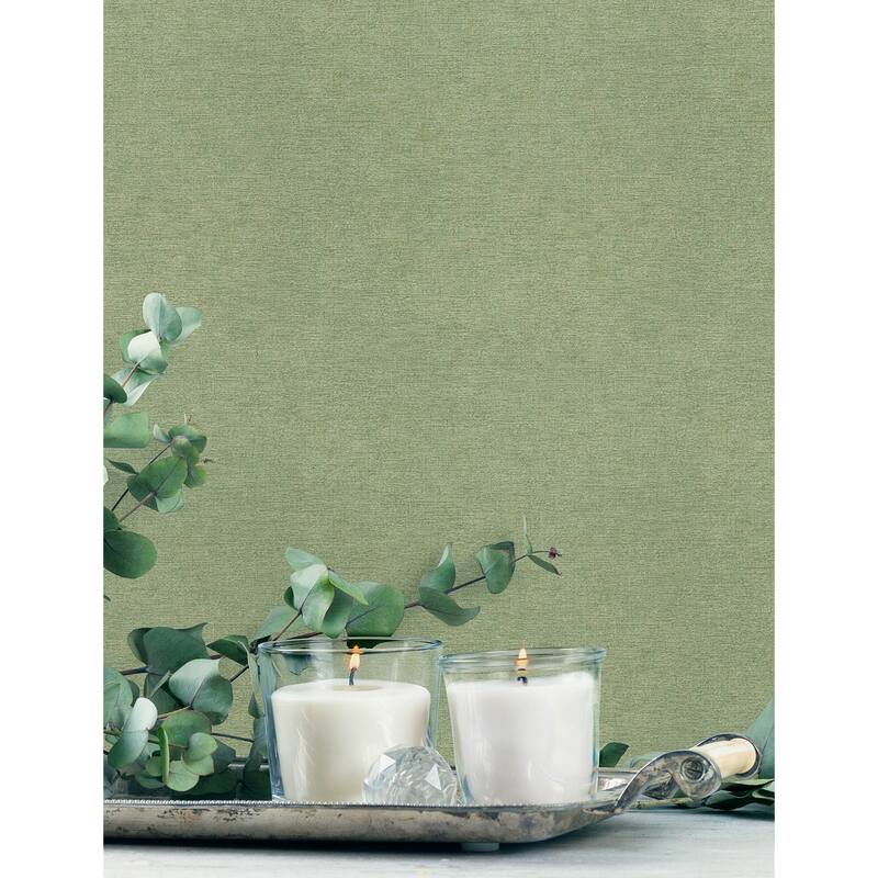 Chesapeake Tansy Green Distressed Wallpaper