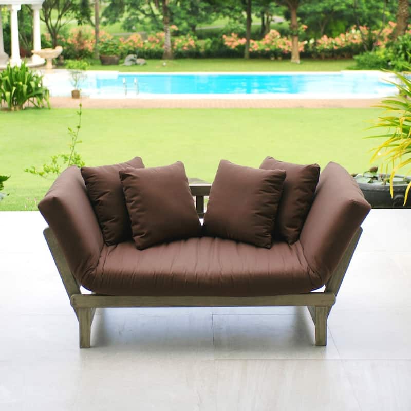 Cambridge Casual West Lake Convertible Wood Outdoor Sofa Daybed