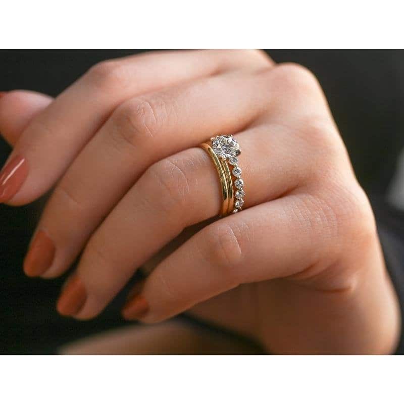 Annello by Kobelli 14k Gold 1ct Round Certified Lab Grown Diamond Floating Tulip Solitaire Bridal Set (IJ/SI)