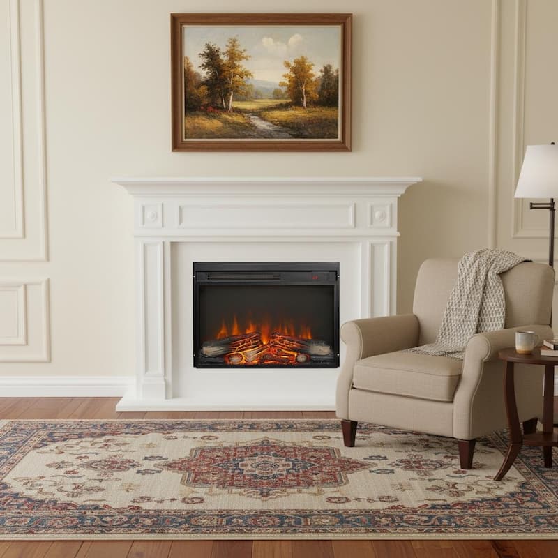 23-inch Electric Fireplace Insert w/1400W Electric Heater