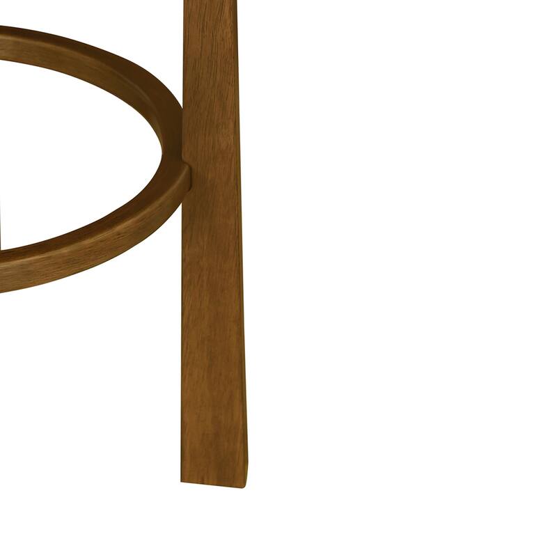 Christopher Knight Home - Vera Rubberwood Upholstered Barstools in Dark Walnut and Ivory Fabric