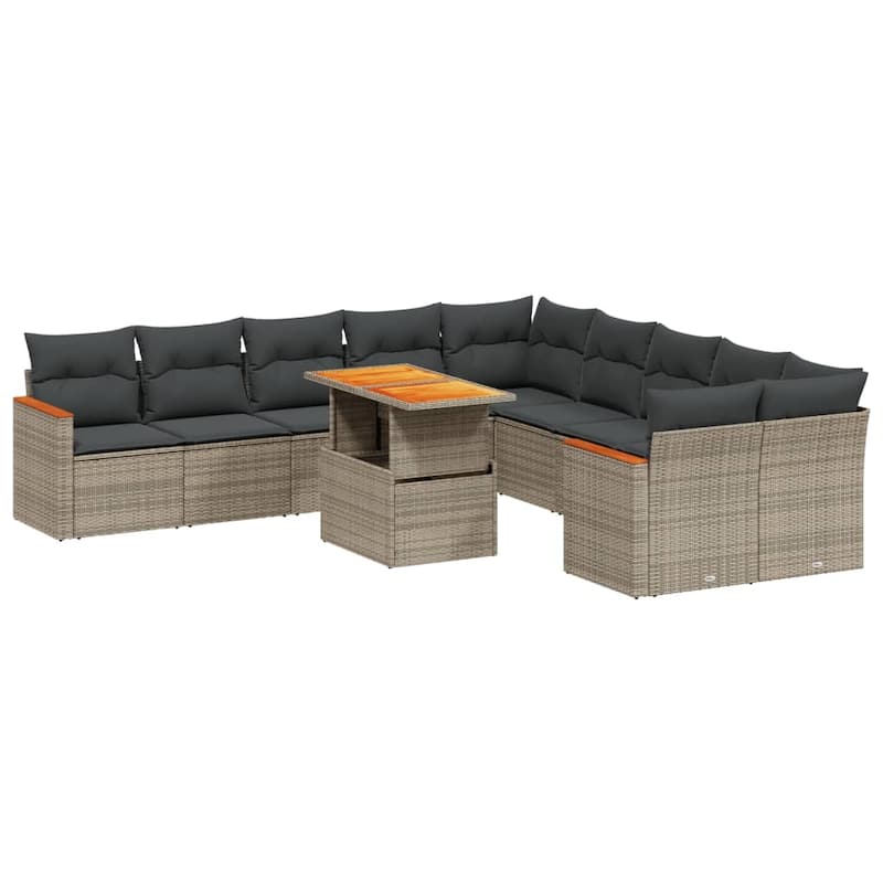 vidaXL Garden Sofa Set Grey - 21.7 x 39.4 x 28.7