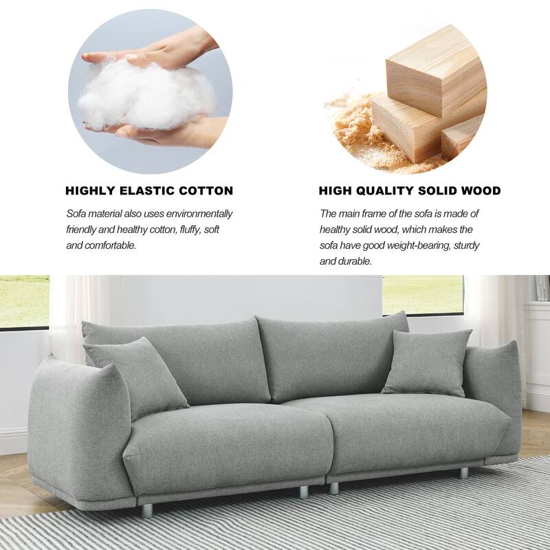 Livingroom Fabric Upholstered Combination Sofa Set Futon Sectional Sofa Set Streamlined Couch