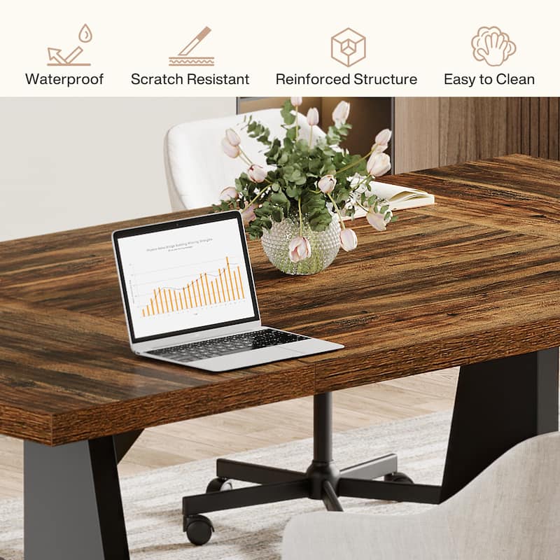 Wood Conference Table Oka Rectangular Office Meeting Room Desk
