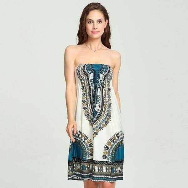Shop Summer Strapless Dress Hot Beach Wear Casual Women Vintage