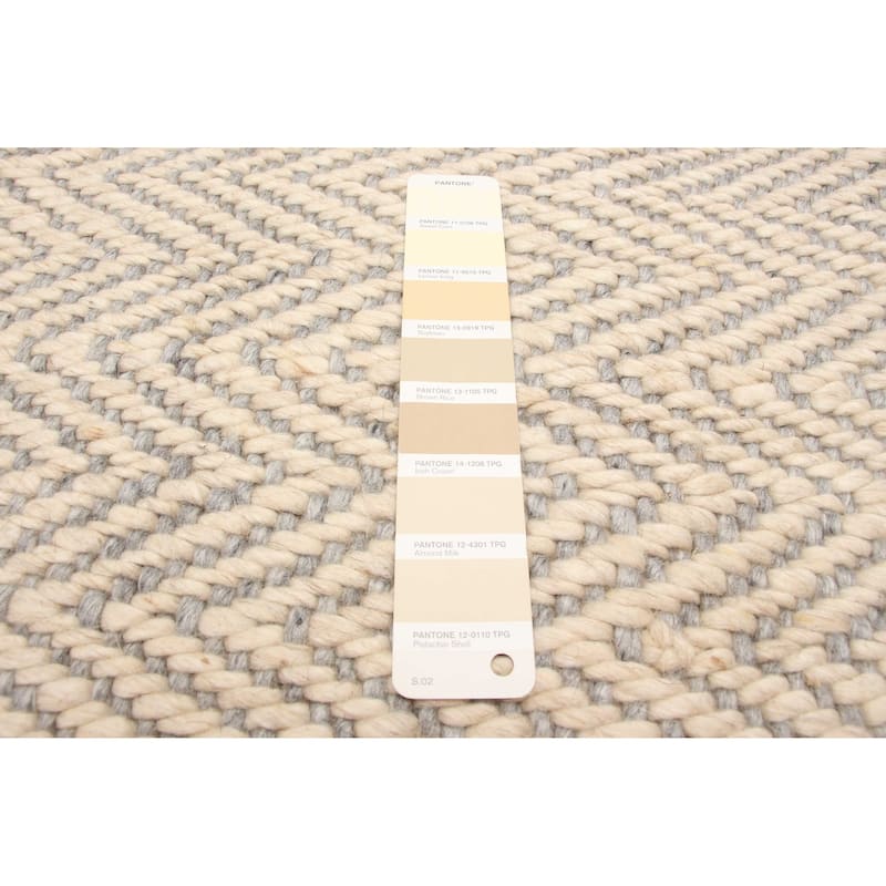 ECARPETGALLERY Hand Tufted Sienna Beige Wool Rug - 7'0 x 7'5