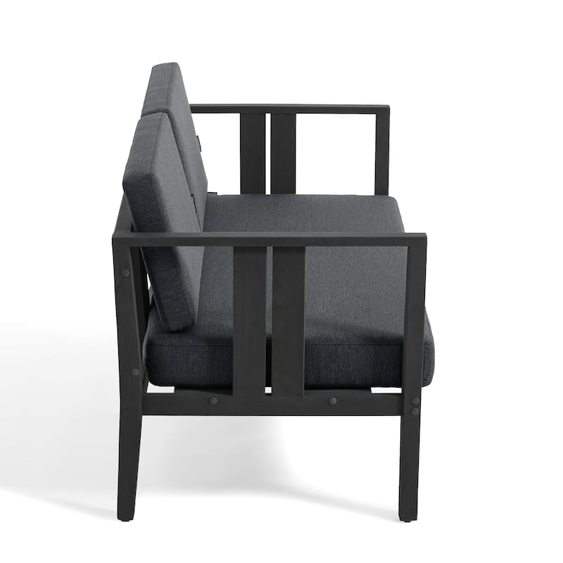 5-Piece Patio Furniture Solid Teak Outdoor Conversation Set