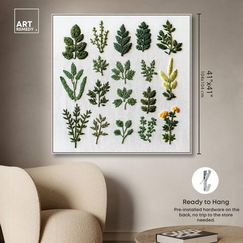 Stitched Sprout II Canvas by Art Remedy