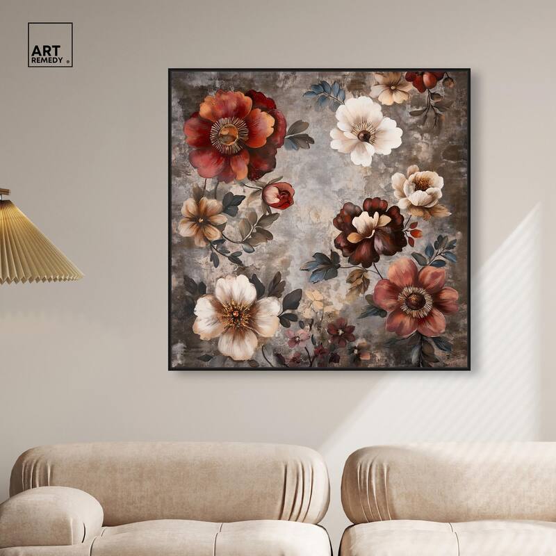 Dusk Dahlias Canvas by Art Remedy