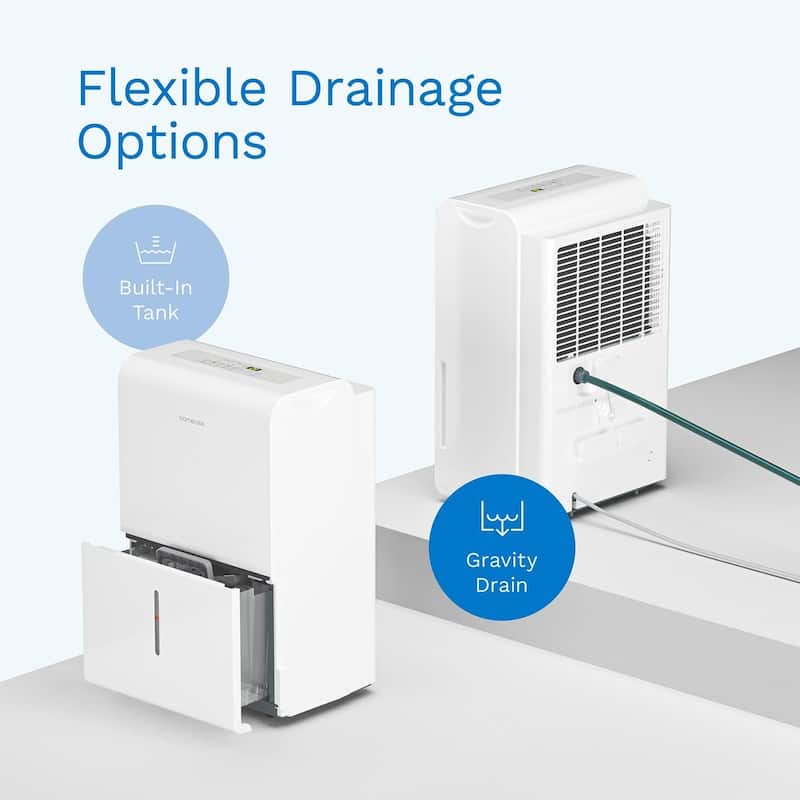 hOmeLabs 3000 Sq. Ft. Dehumidifier - Ideal for Medium to Large Bedrooms and Home Basements - 35 Pint - 35 Pint