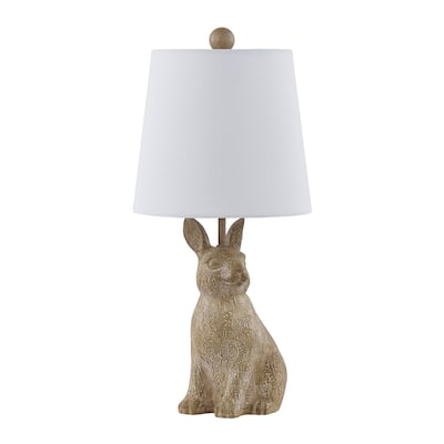 19"H Light Brown Resin Rabbit Table Lamp With Shade - 9" x 9" x 19"