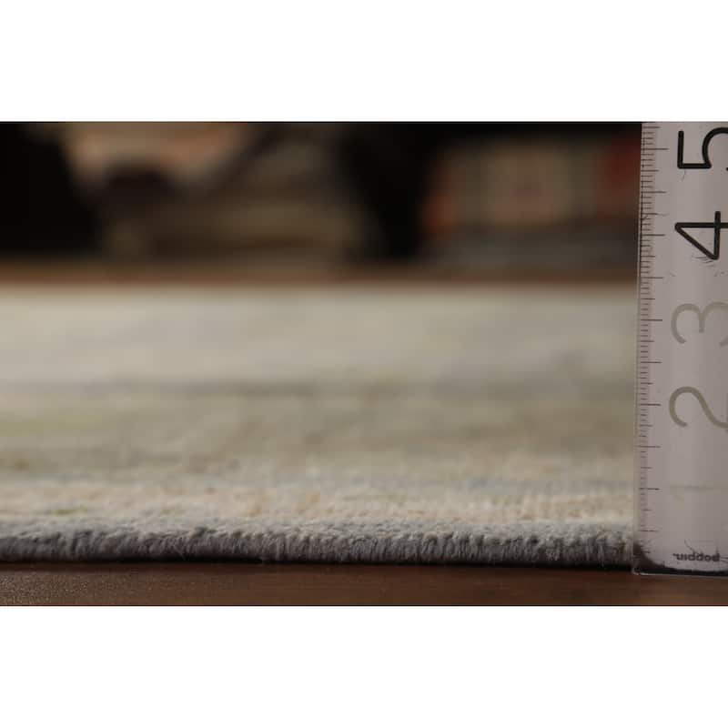 Hand Knotted Oriental 100% Wool Carpet Transitional All-Over Greys & Charcoal Oushak Area Rug - 9' 11'' X 8' 1''