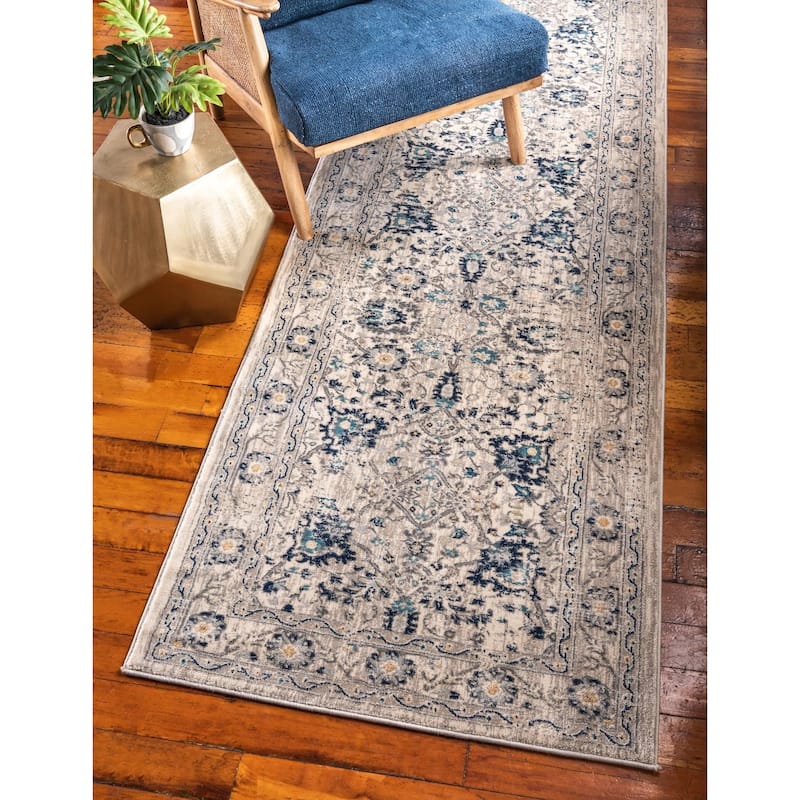 Traditional Hadeya Collection Area Rug - Beige - 2'7"x10'