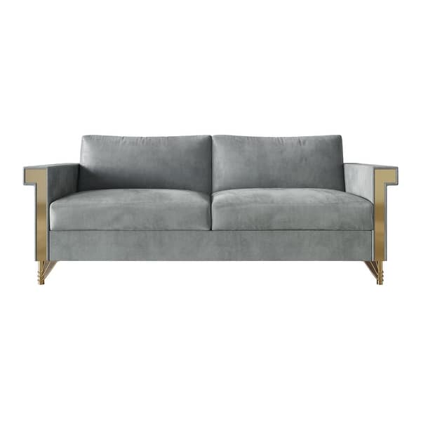 slide 2 of 18, CraftPorch Luxurious Velvet Upholstered Sofa Silver Grey