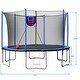 preview thumbnail 2 of 7, 15FT Trampoline with Basketball Hoop Inflator and Ladder, 6pcs extra safety net pole sleeves- Blue