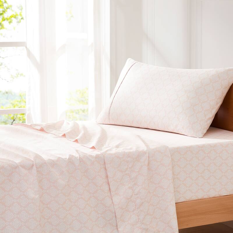 Lush Decor Romer Damask Peach Sheet Set