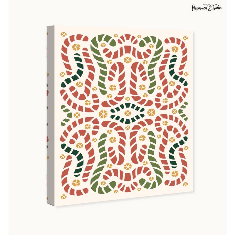 Wynwood Studio Canvas Food and Cuisine Candy Canes Artwork Red Modern & Contemporary Wall Art Canvas Print