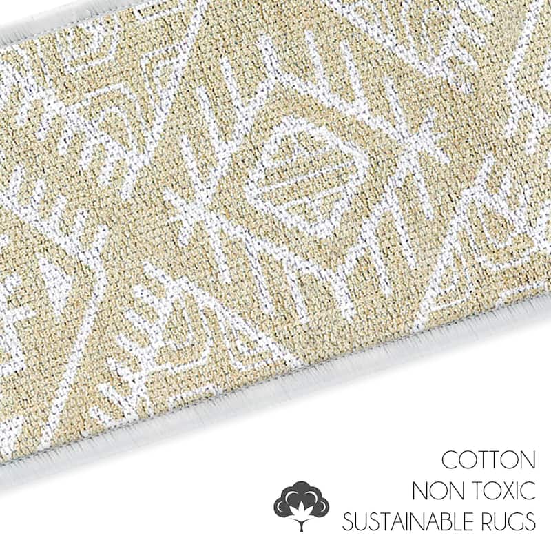 SussexHome Monument Design 9" X 28" Stair Treads - 70% Cotton Anti-Slip Carpet Strips for Stairs-with Double Adhesive Tape