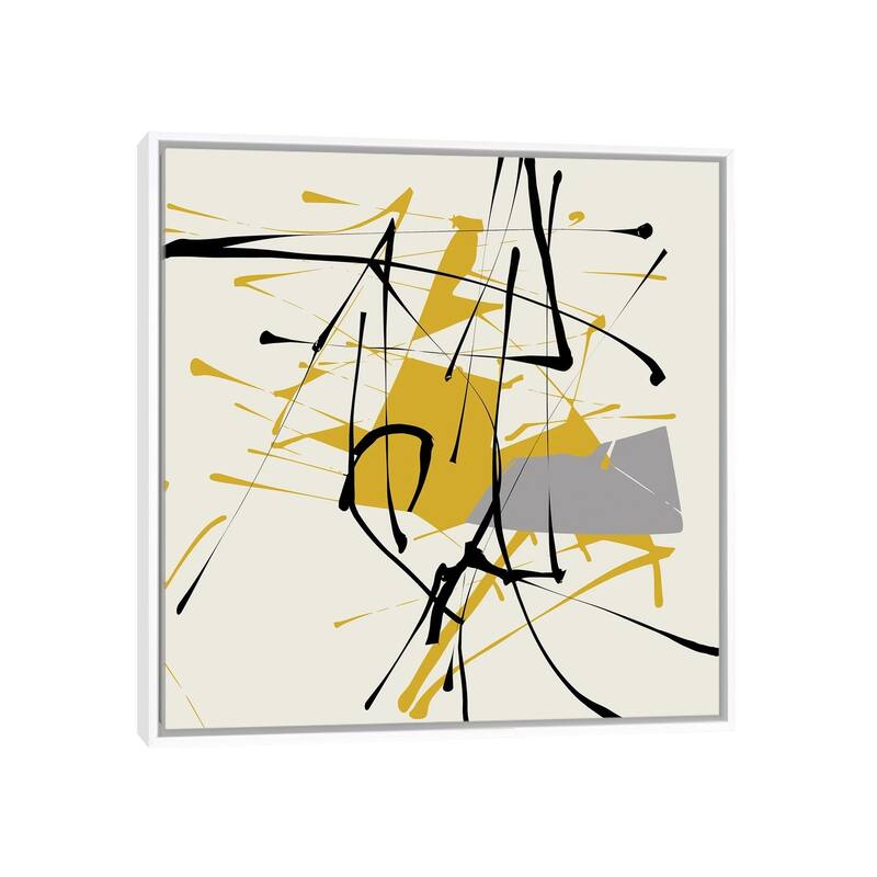 iCanvas "Remembering Pollock" by Angel Estevez Framed Canvas Print - White - 12x12