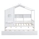 preview thumbnail 6 of 34, Playhouse Design Full Size House Wooden Bed With Trundle, Modern Design for Kids with Storage Shlef-White