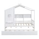 preview thumbnail 6 of 34, Playhouse Design Full Size House Wooden Bed with Trundle, Modern Design for Kids with Storage Shlef-White