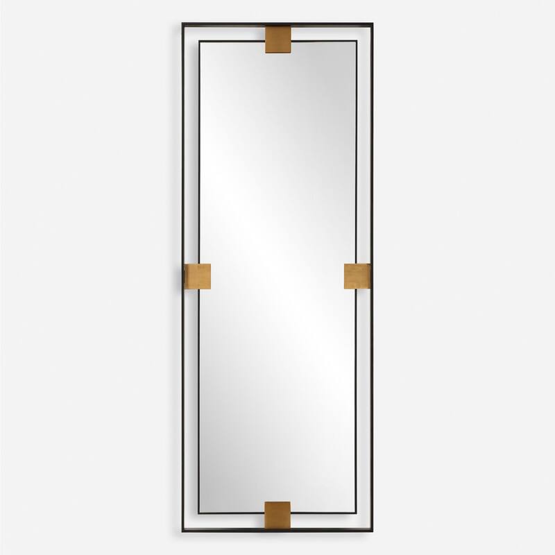 Rectangular Oversized Wall Mirror - 76.75" - Brushed Brass Finish