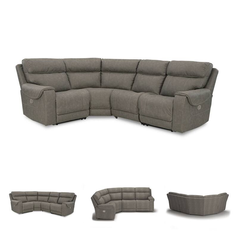 Signature Design by Ashley Starbot Gray 4-Piece Power Reclining Sectional - 73"W x 100"D x 42"H