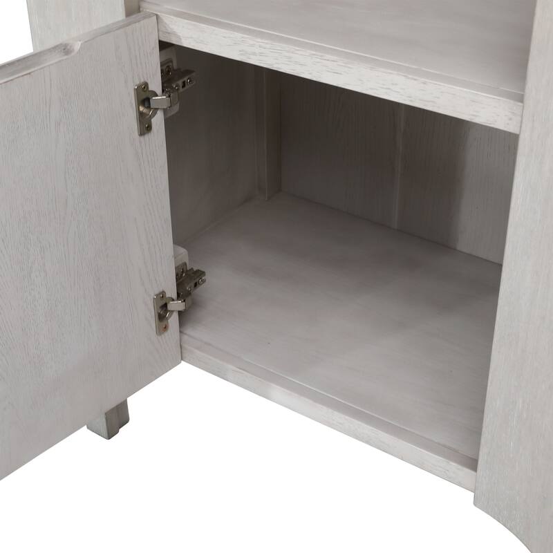 Mark Rubber Wood Bookcase, Light Grey