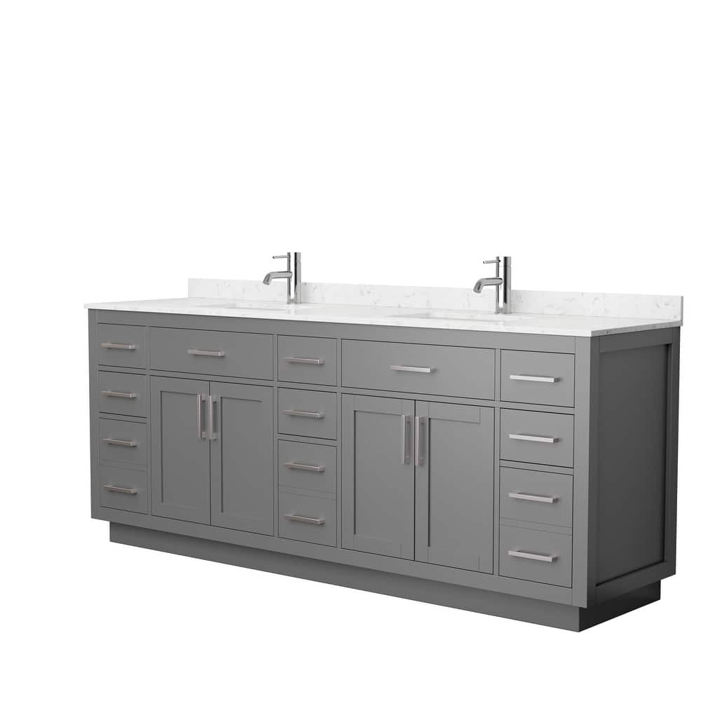 Beckett TK 84-inch Double Vanity, Cultured Marble Top