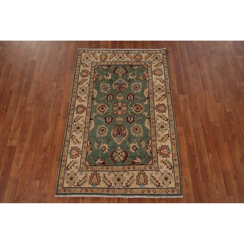 Green Oushak Oriental Accent Rug Hand-Knotted Wool Carpet - 3'3" x 5'2"