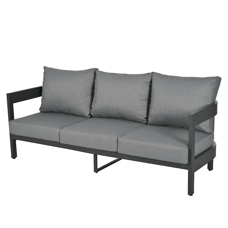 Roomfitters Modern Outdoor Sofa Set with Table, Multi-Person Patio Furniture Set for Garden, Backyard, Balconies