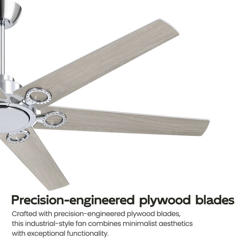 MLiAN 64 in 6 Playwood Blades Dc Motor Indoor Downrod Standard Ceiling Fan With Remote - 64''