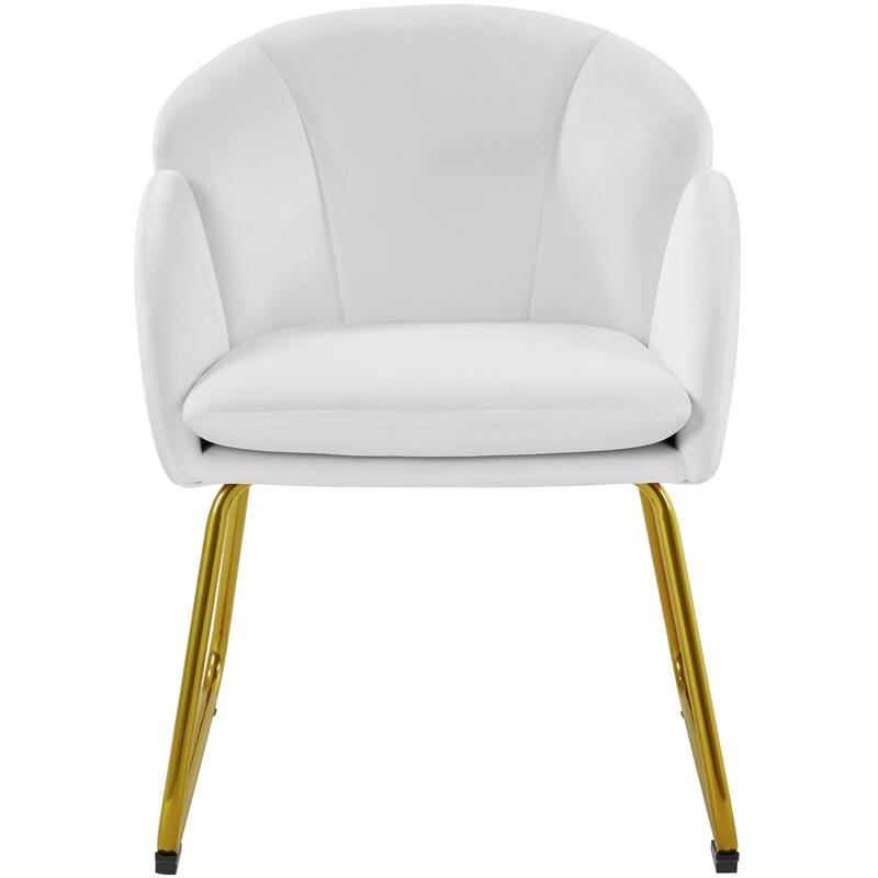 Yaheetech Flower Shape Velvet Armchair Accent Chair with Golden Metal Legs