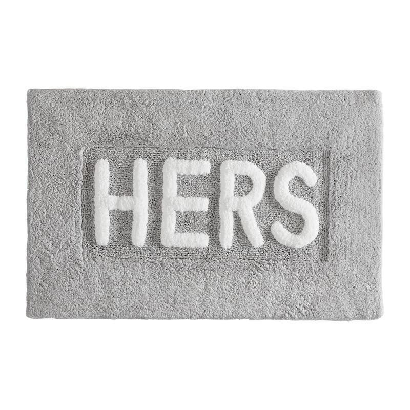 Jean Pierre Novelty Cotton Bath Rug - 21"x34" - "His" & "Hers"