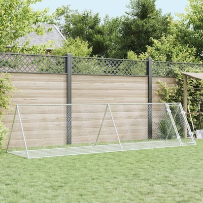 vidaXL Rabbit Hutch Animal Enclosure Bunny House Silver Galvanized Steel
