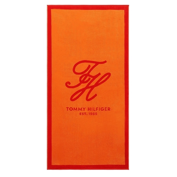 Tommy Hilfiger Printed Cotton Beach Towel - 36 x 68 - Bed Bath