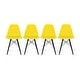 preview thumbnail 1 of 19, Molded Dining Side Chairs For Kitchen Eiffel Metal Legs Design Bedroom Waiting Room (Set of 4) Yellow