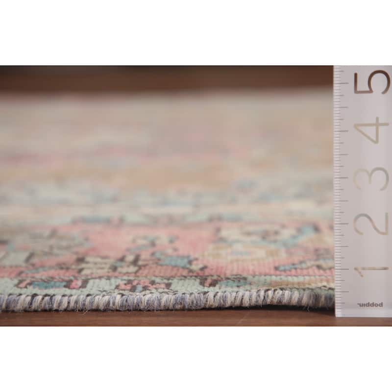 Brown Distressed Tabriz Persian Antique Rug Hand-knotted Wool Carpet - 6'2" x 9'8"