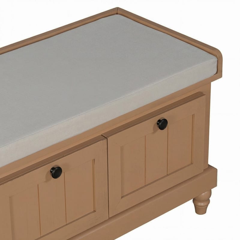 Classic Storage Bench with Cushioned Seat and Drawers