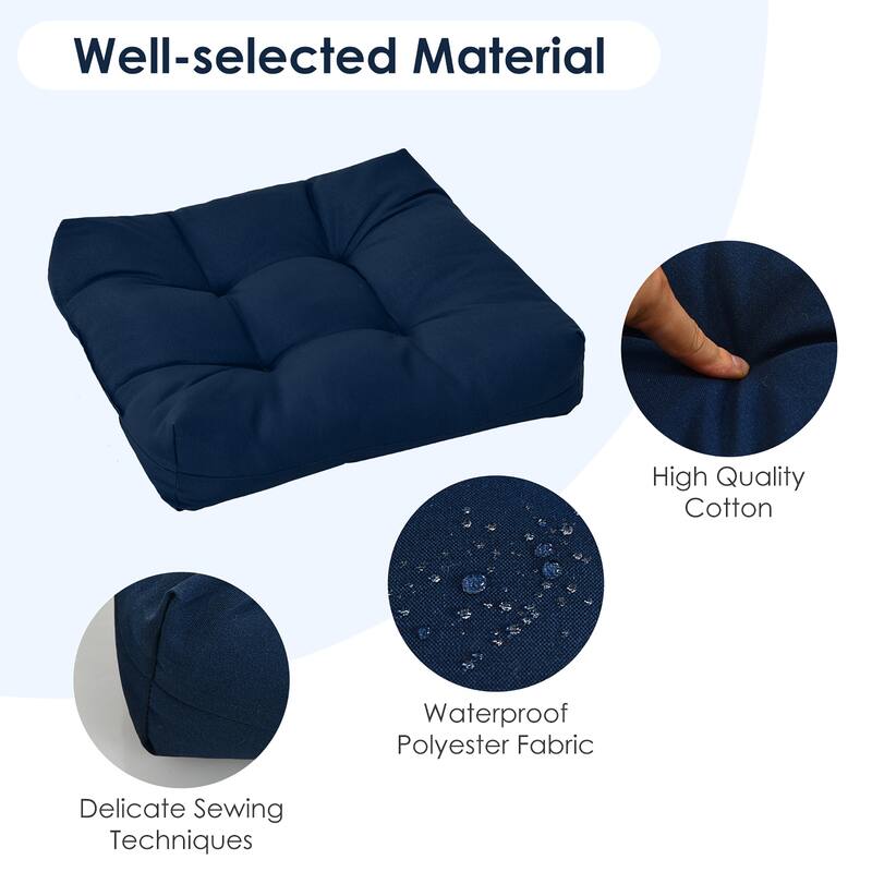 Costway 2 PCS 21'' x 21'' Patio Chair Seat Cushion Pads Indoor/Outdoor