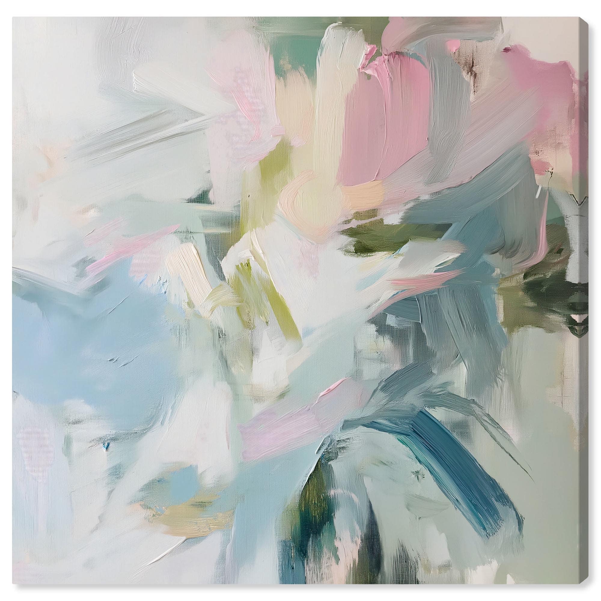 Elegant Green Abstract Canvas Modern Colorful Art by Art Remedy